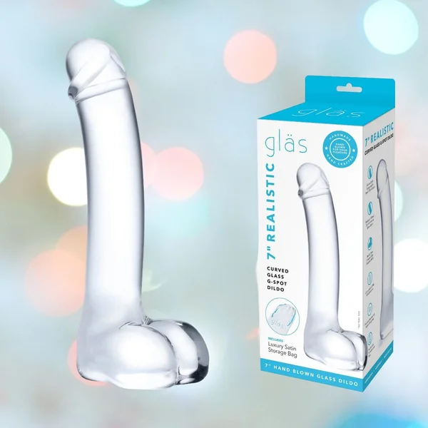 Gläs Realistic Curved Glass G-Spot Dildo  - Clear — image 17 of 17