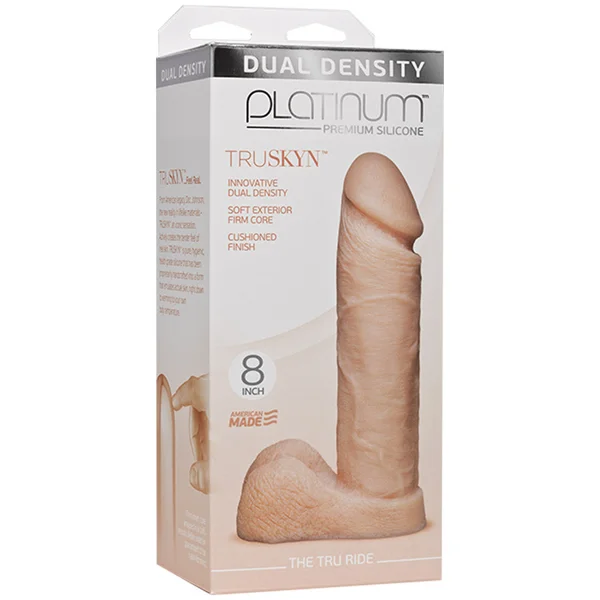 Platinum Silicone TRUSKYN The Tru Ride 8" Dildo - Vanilla — image 5 of 5