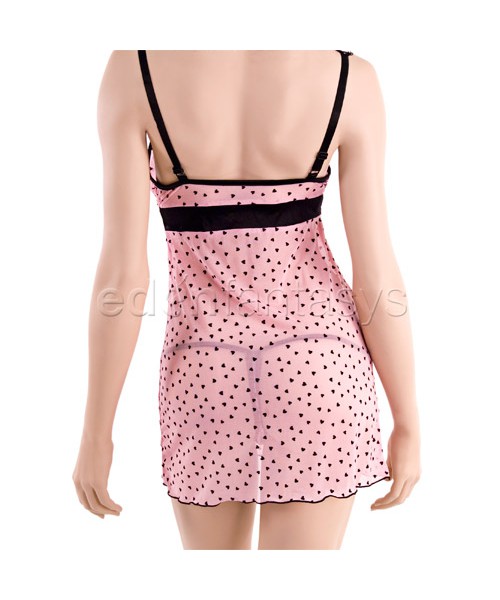 Heart mesh chemise set