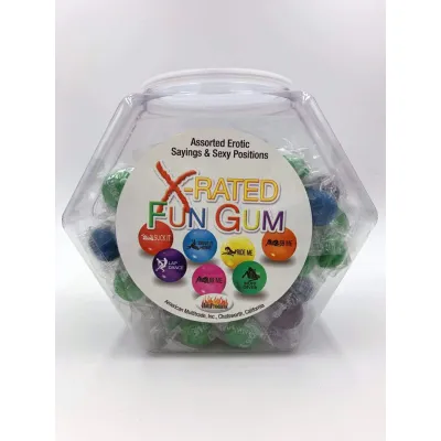 X Rated Fun Gum 90 Piece Bowl Assorted