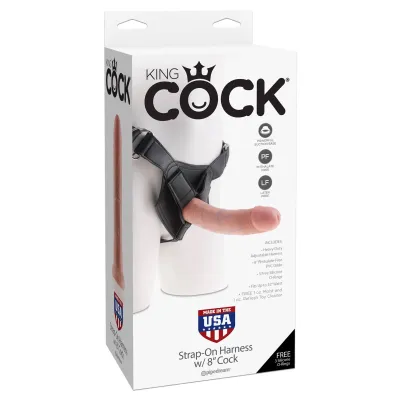 King Cock Strap on Harness With 8 Inch Cock Flesh