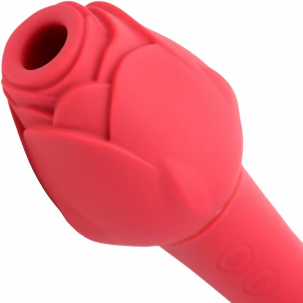 INMI Bloomgasm Dual-Ended Rose Wand Vibrator and Air Pulse Stimulator