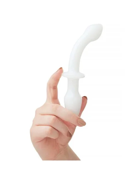 Lucent Pearl Double Ended Glass Massager - White - 4.5 Inch