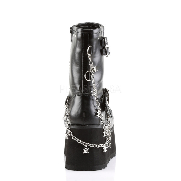 CLASH-430 - 3 1/2" P/F Goth Punk Lolita Detachable Chains Calf Blk Pu BT — image 4 of 4