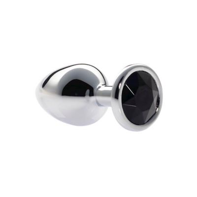 Kink Range Alloy Gem Butt Plug 3 2 Inch Black Medium