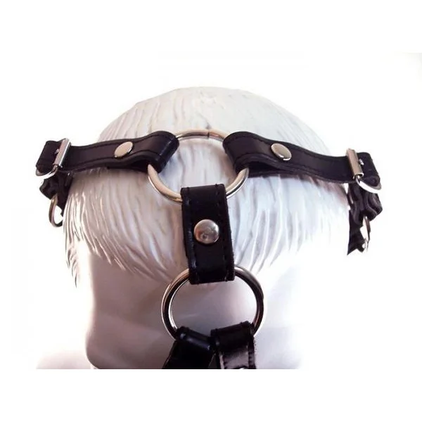 Rouge Leather Mouth Chin Gag Black