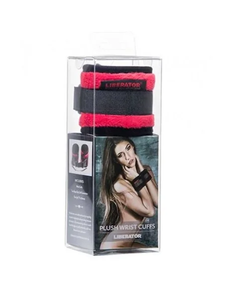 Plush Wrist Cuffs - Purple / Black