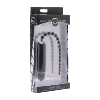 Vibrating Beaded Silicone Sound Dark Rod
