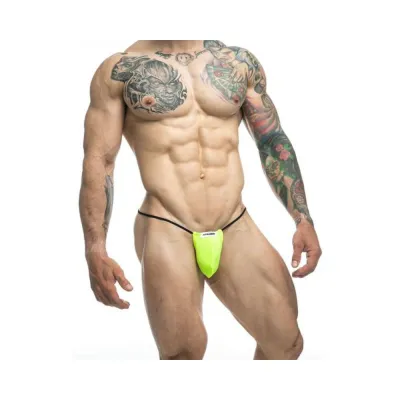 Women s Lingerie Malebasics Justin Simon Classic G string Bulge Neon Green S m