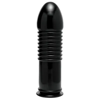 The Enormass Ribbed Plug With Suction Base Black