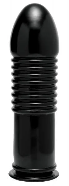 The Enormass Ribbed Plug With Suction Base Black