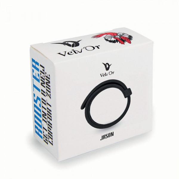 Velv'Or Rooster Jason Adjustable Hard Silicone Cock Ring - Black — image 6 of 11