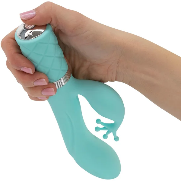 Pillow Talk Kinky Silicone Waterproof Rechargeable Dual Stimulation Vibrator - Teal — image 12 of 12