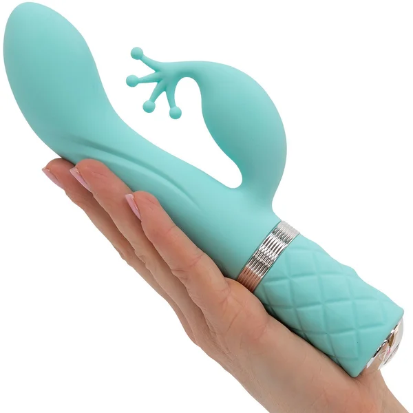 Pillow Talk Kinky Silicone Waterproof Rechargeable Dual Stimulation Vibrator - Teal — image 10 of 12