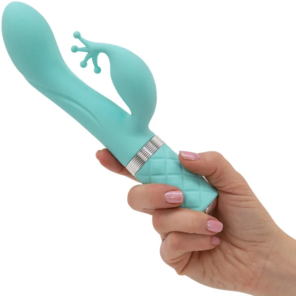 Pillow Talk Kinky Silicone Waterproof Rechargeable Dual Stimulation Vibrator - Teal — image 8 of 12