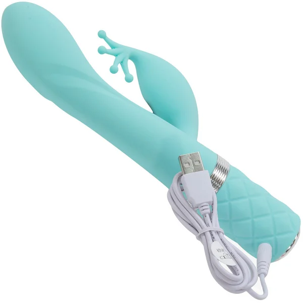 Pillow Talk Kinky Silicone Waterproof Rechargeable Dual Stimulation Vibrator - Teal — image 11 of 12