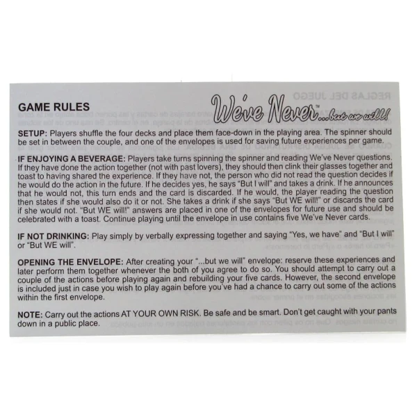 We've Never... But We Will Couples Game