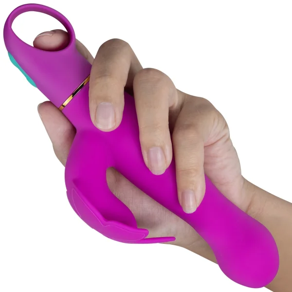 Aria Naughty AF 10-Function Silicone Dual Stimulation Vibrator By Blush - Plum