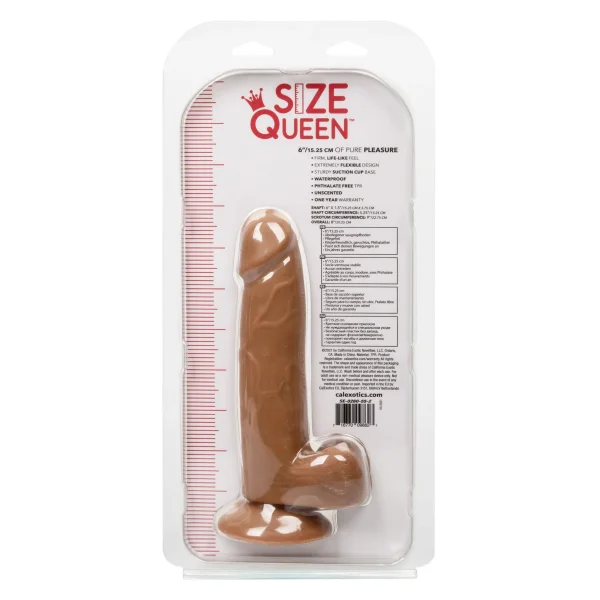 Size Queen 6 inch-15.25 Cm - Brown