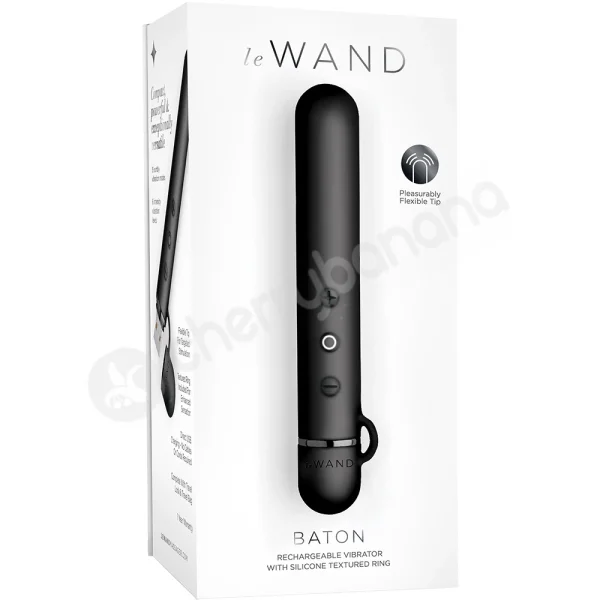 Le Wand Black Baton 15 Speed Slim Vibrator