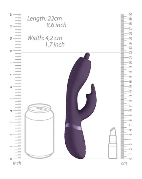 Nilo - Pinpoint Rotating G-spot Rabbit  - Purple - 8 Inch