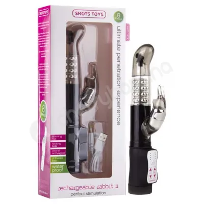 Shots Toys Black Rechargeable Rabbit Vibrator