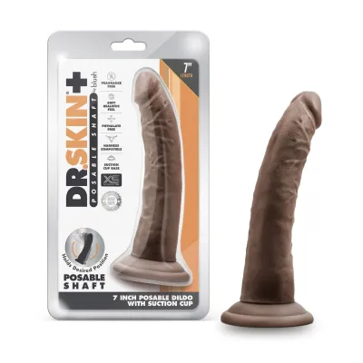 Dr Skin Plus 7 Inch Posable Dildo Chocolate