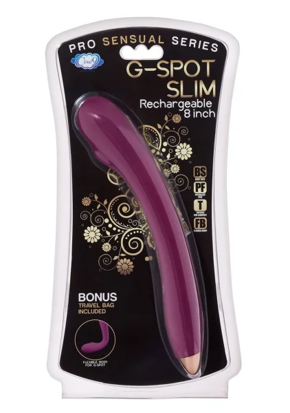 Cloud 9 G-Spot Slim 8 Inch Flexible Rechargeable G-Spot Vibrator - Plum