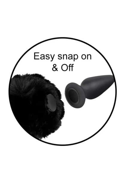 Tailz Snap-On Interchangeable Black Bunny Tail