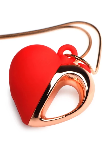 Charmed 10X Vibrating Silicone Rechargeable Heart Necklace