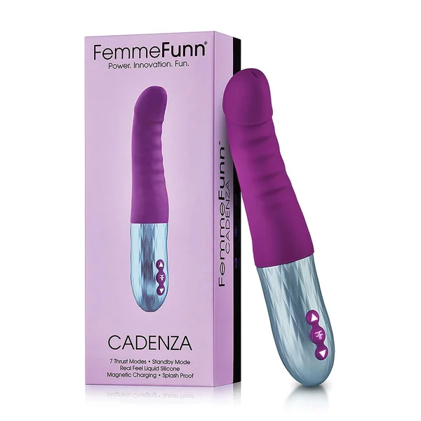 Cadenza Rechargeable Silicone Thrusting Dildo By FemmeFunn - Purple — image 20 of 20