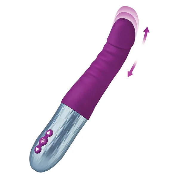 Cadenza Rechargeable Silicone Thrusting Dildo By FemmeFunn - Purple — image 18 of 20