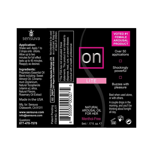 ON Natural Arousal Oil by Sensuva  .17 fl oz - Lite — image 6 of 7