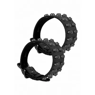 Ouch Skulls And Bones Ankle Cuffs With Skulls Black One Size
