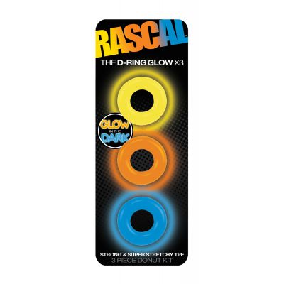 The D Ring Glow X3 Donut Cock Ring Set