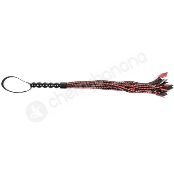 Saffron Cat-O-Nine-Tails Faux Leather Braided Flogger With Comfort Grip Handle