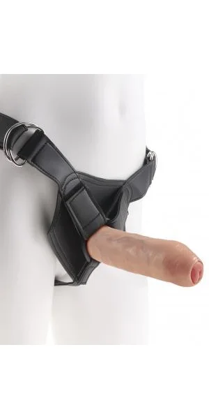 King Cock 7 inches Uncut Dildo with Strap On Harness Beige — image 5 of 8