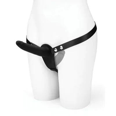 Silicone Strap on Harness Dildo With Internal Penetration Black