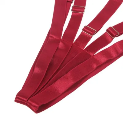 Bondara Siren Covet Red Satin Body Harness Teddy