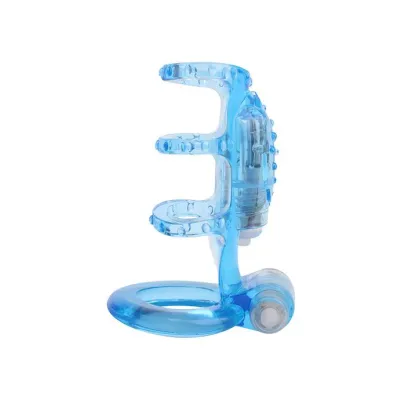 Dual Vibrating Cock Cage Blue