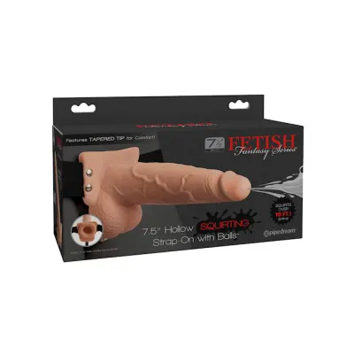 Fetish Fantasy 7 5 Inch Hollow Squirting Strap on With Balls 7 5 Inch