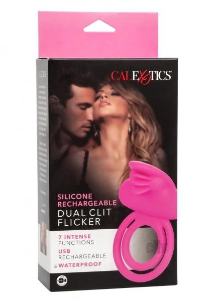 Dual Clit Flicker Enhancer Vibrating Cock Ring Pink — image 7 of 8