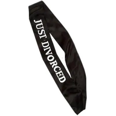 Just Divorced Flashing Sash Black