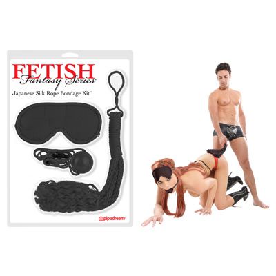 Japanese Silk Rope Bondage Kit Black