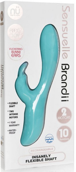 NU Sensuelle Brandii 10 Function Dual Motor Turquoise Blue