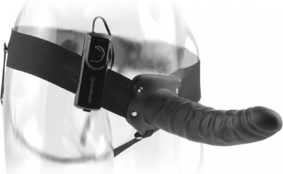 Fetish Fantasy Series 8 Vibrating Hollow Strap-on - Black