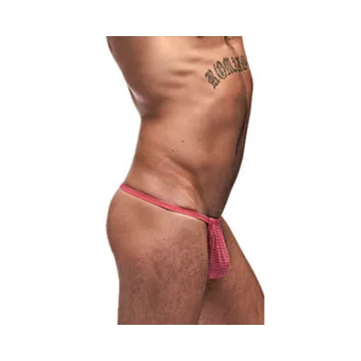 Male Power Mesh Rib Posing Strap Salmon 1sz