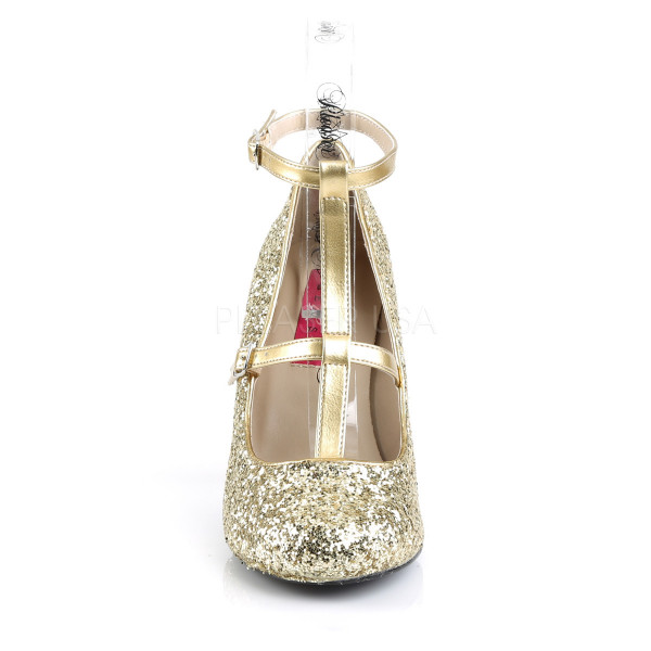4 inches Heel, 1 1/2 inches PF Round Toe Pump W/ Glitters — image 14 of 20