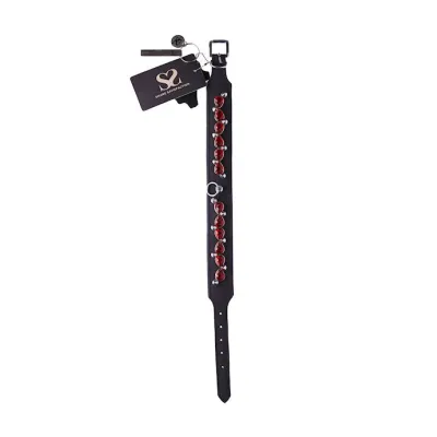 Bound X Spiked Collar With Red Gems