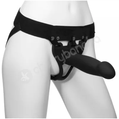 Body Extensions BE Bold Unisex Black Harness Strap On Set With Hollow Silicone Dildo